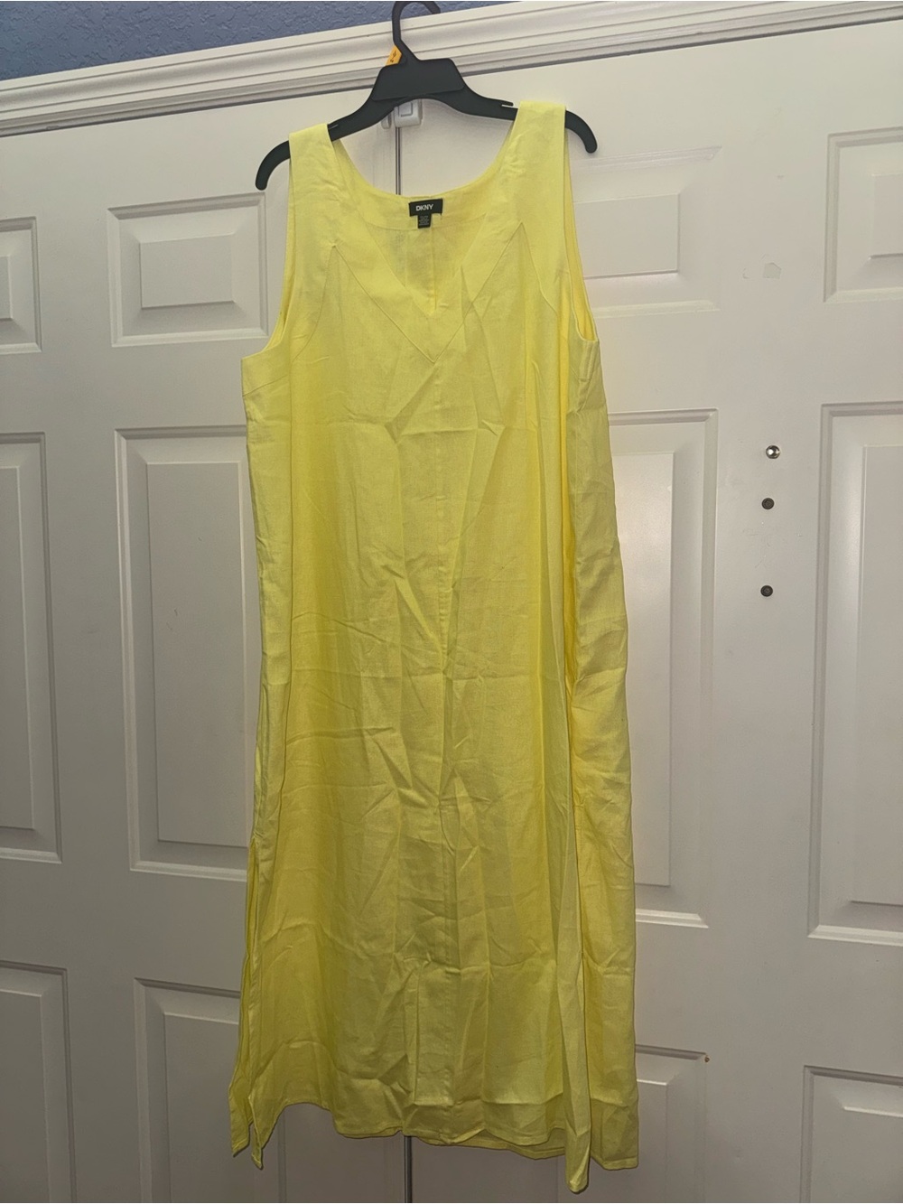 DKNY Bright Yellow Sleeveless Maxi Dress